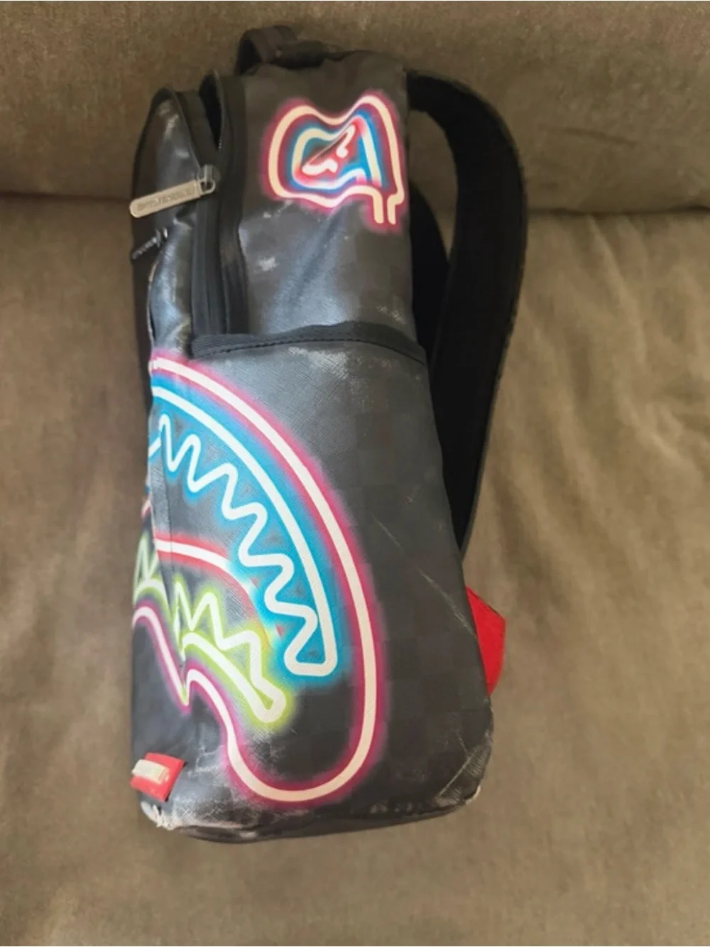 Sprayground Black Backpack with Neon